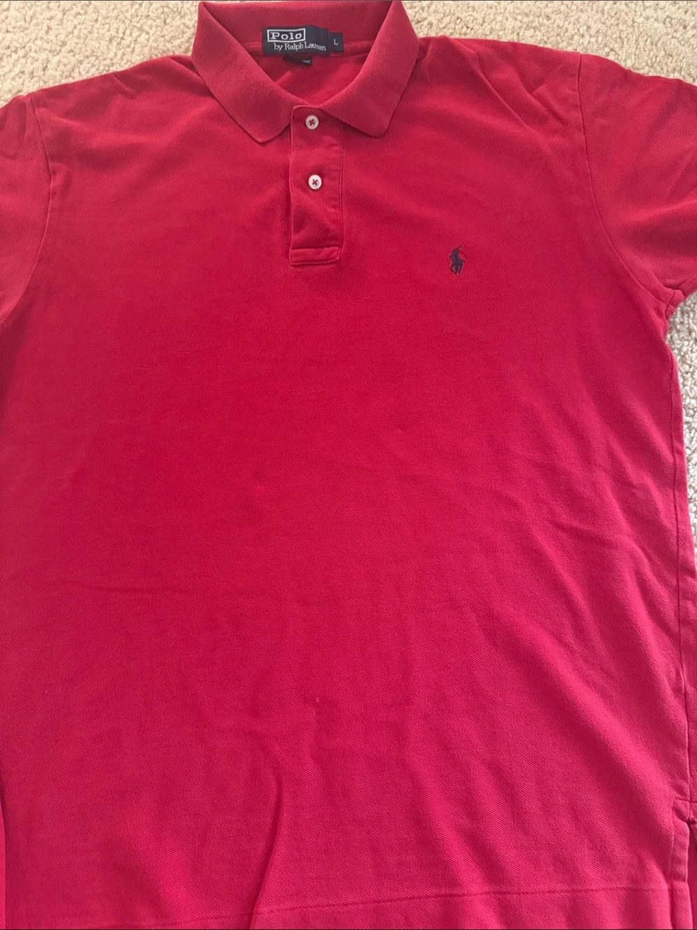 POLO Ralph Lauren L red men’s polo Shirt EUC